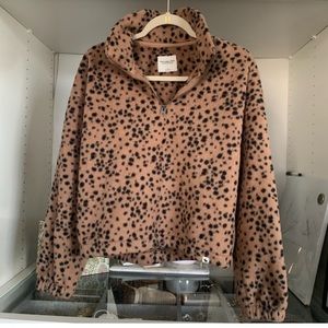 CHEETAH PRINT ABERCROMBIE PULLOVER FLEECE